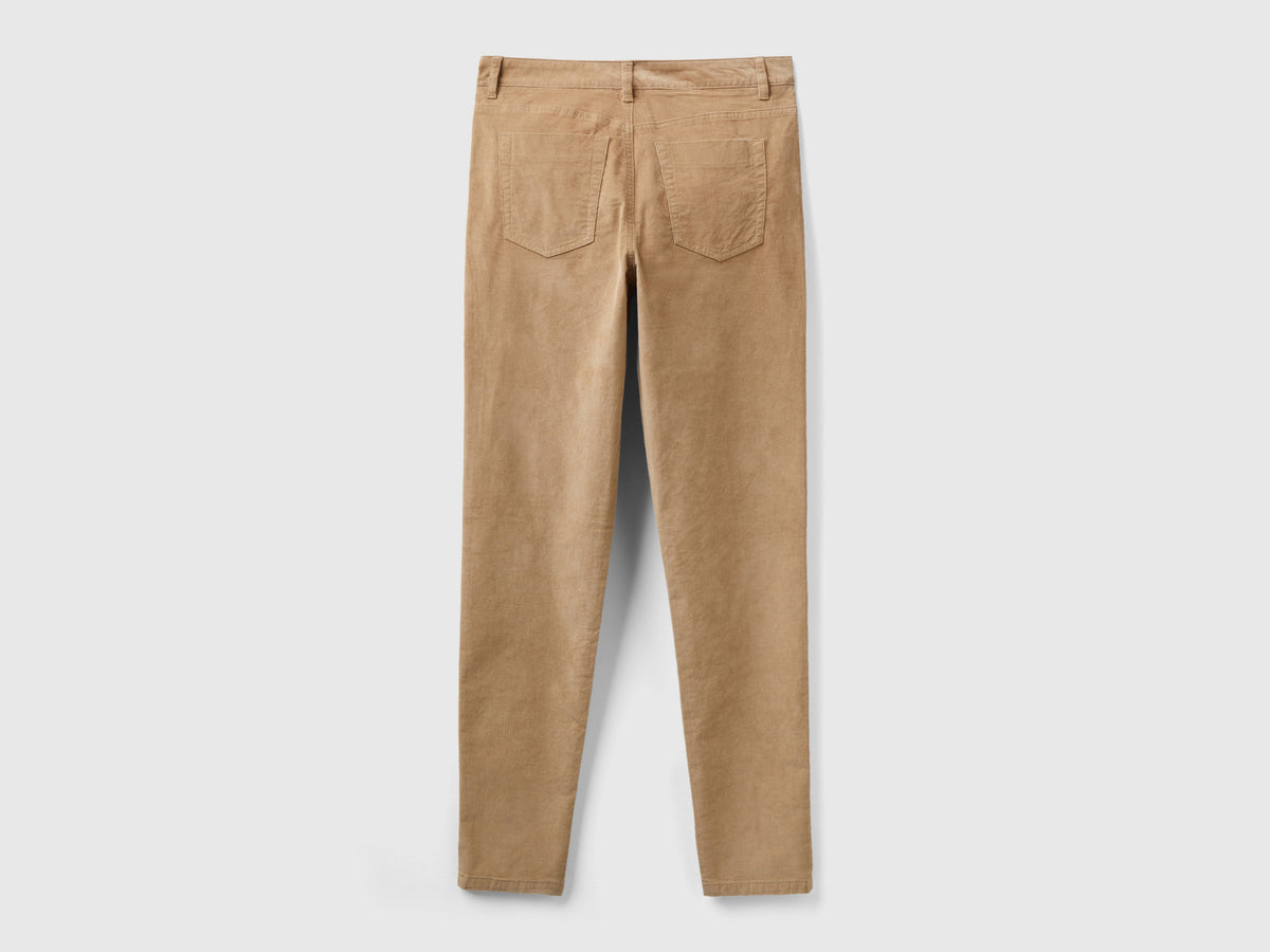 Pantaloni cinque tasche in velluto