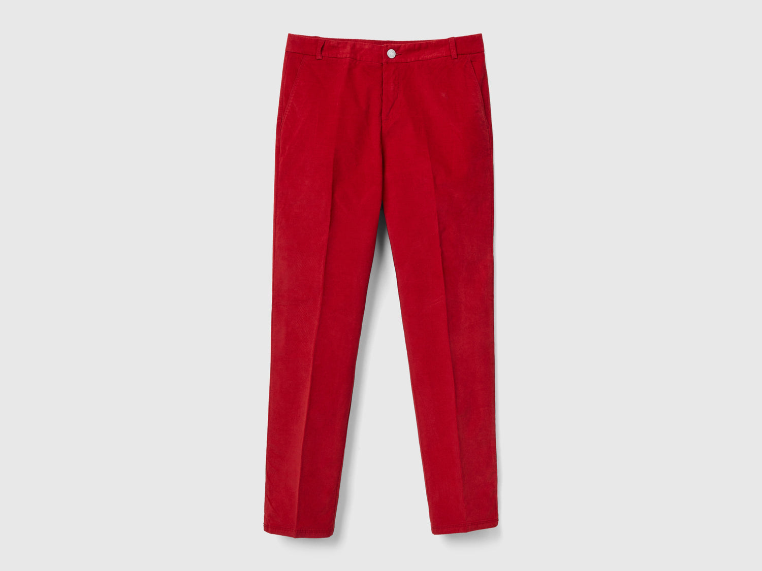 Chino in velluto elasticizzato da donna rosso | Benetton Outlet