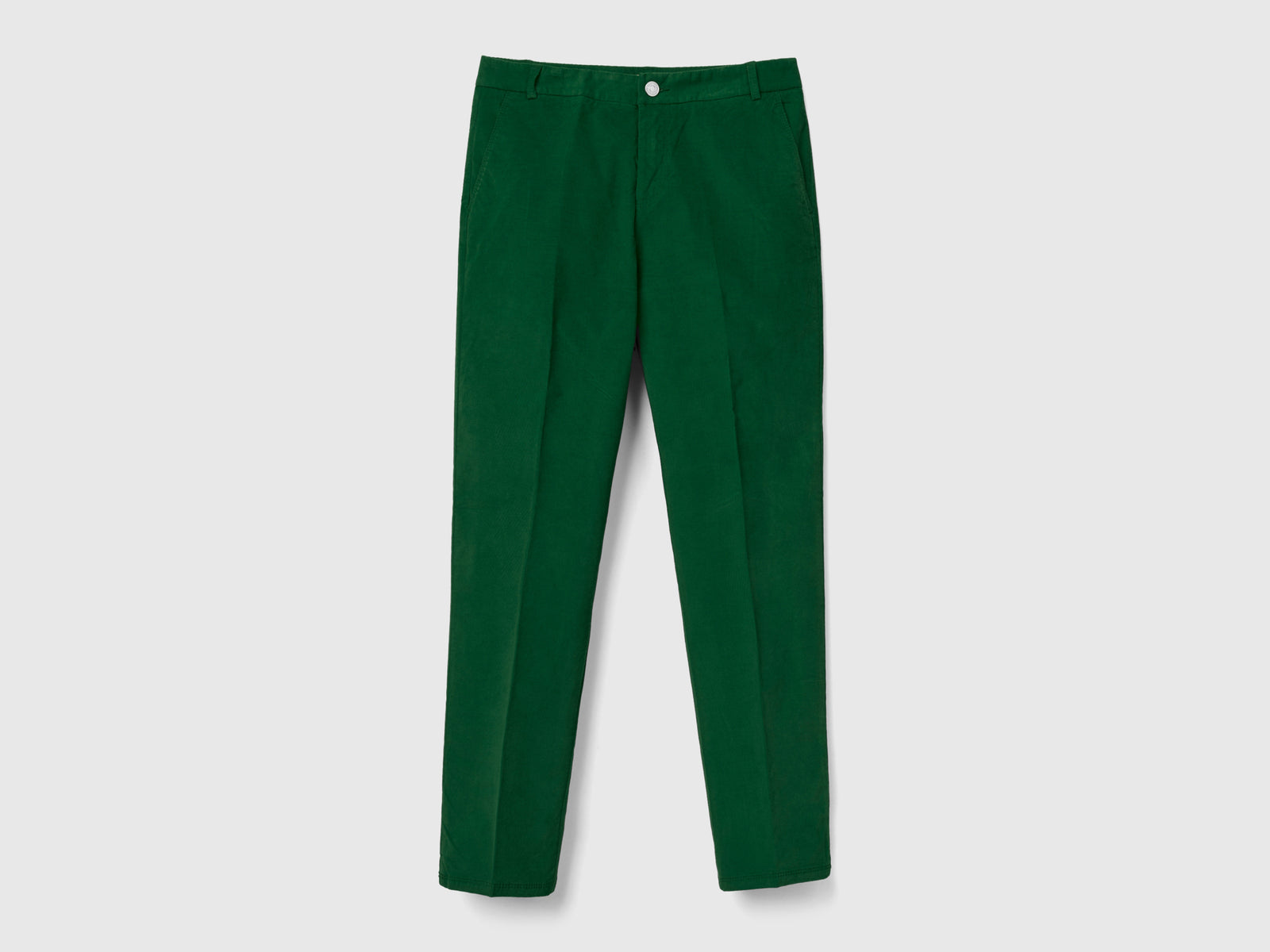 Chino in velluto elasticizzato da donna verde | Benetton Outlet