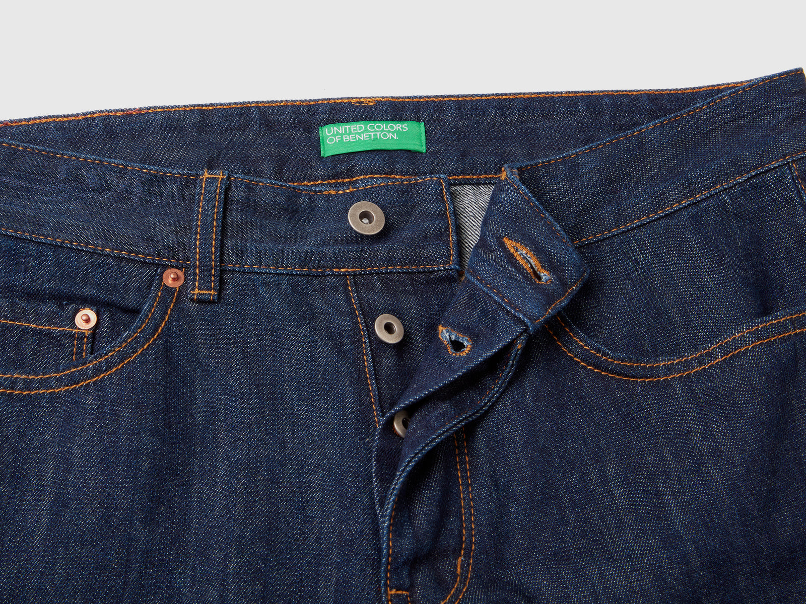 Jeans straight leg 100% cotone da uomo blu scuro 3 | Benetton Outlet