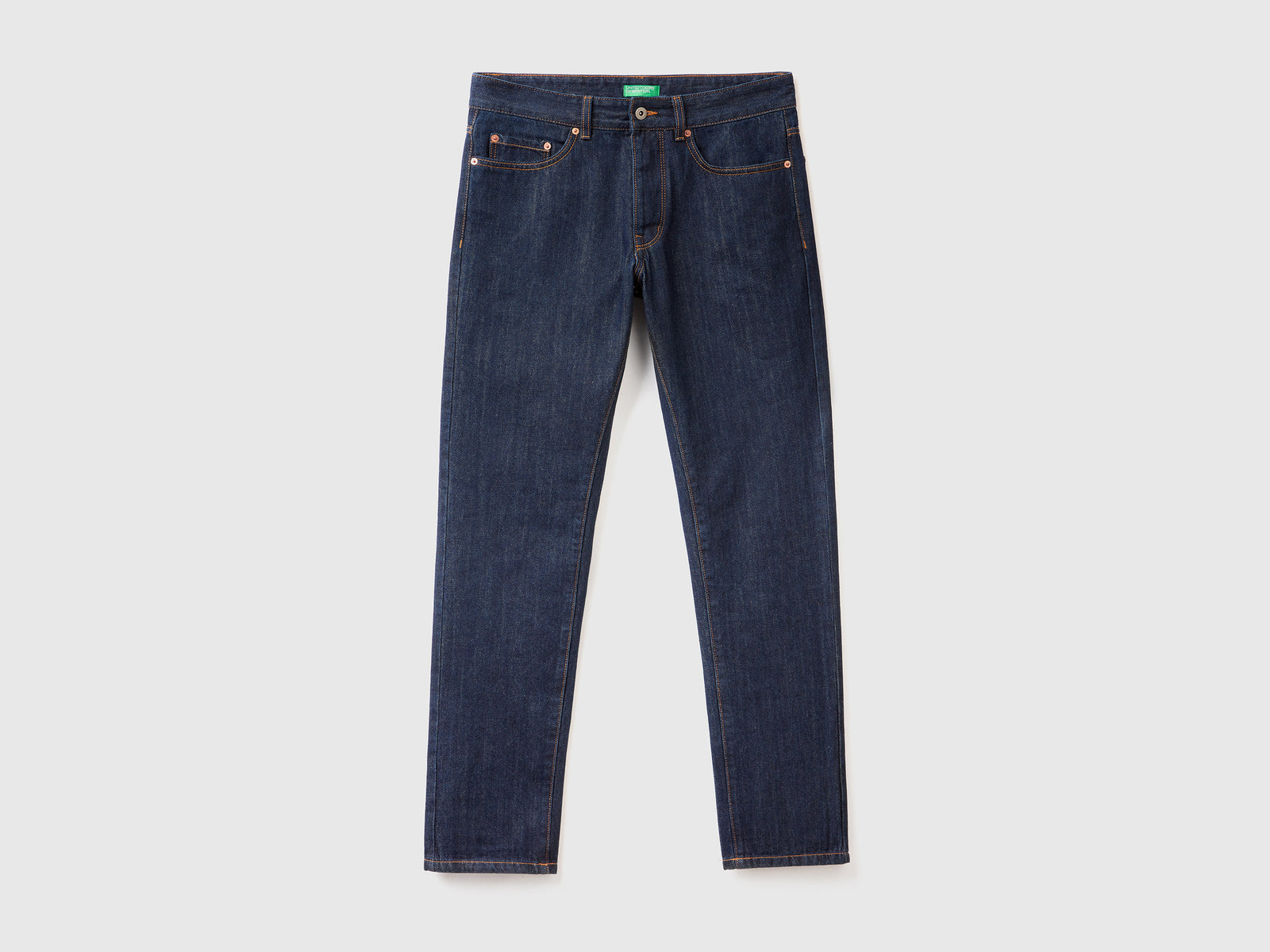 Jeans straight leg 100% cotone da uomo blu scuro | Benetton Outlet