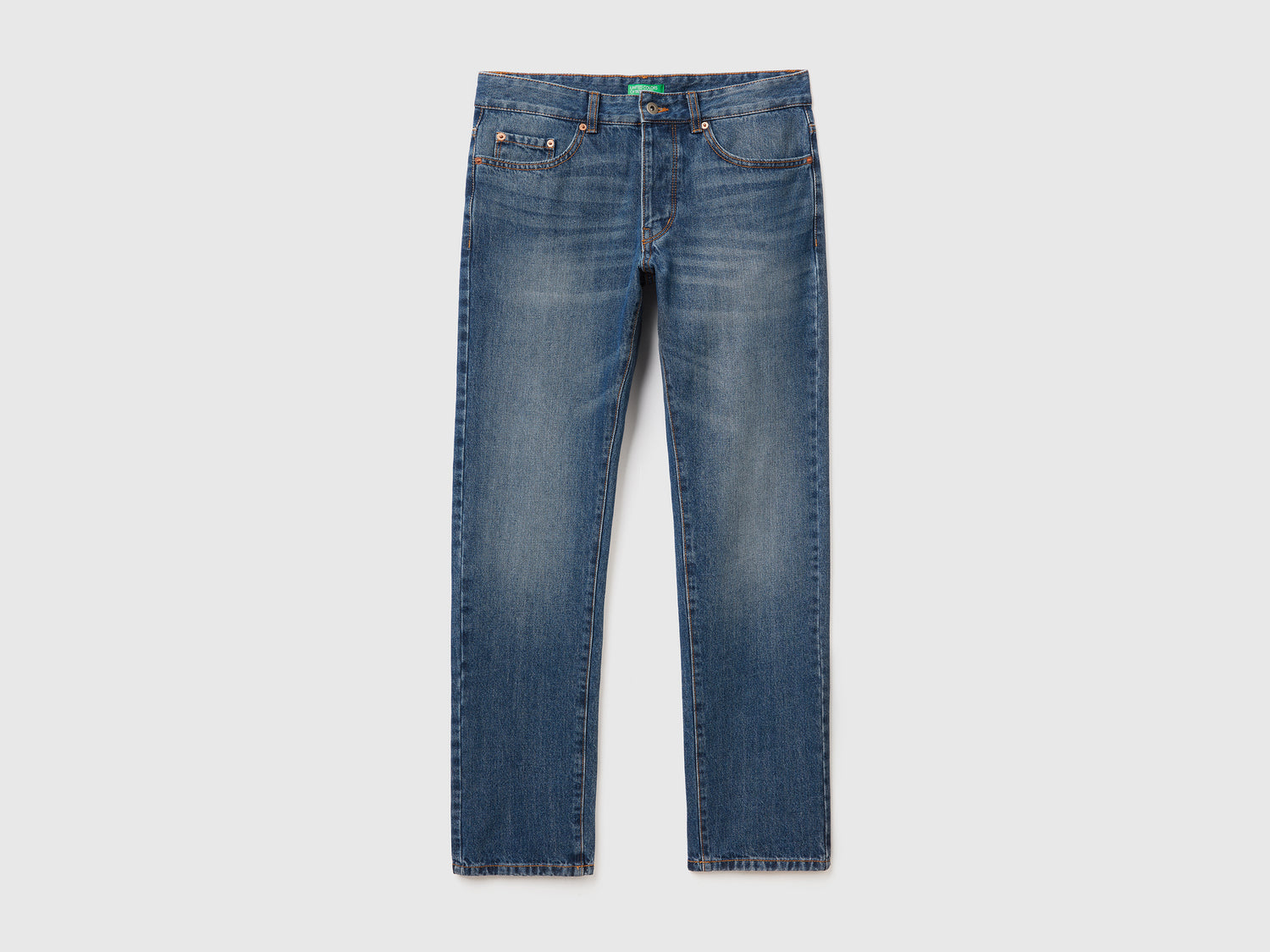 Jeans straight leg 100% cotone da uomo blu | Benetton Outlet