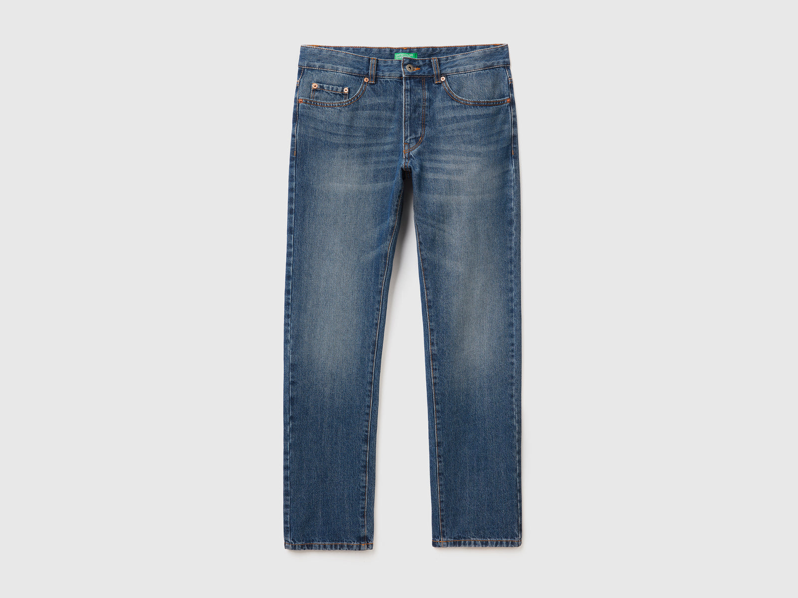 Jeans straight leg 100% cotone da uomo blu | Benetton Outlet