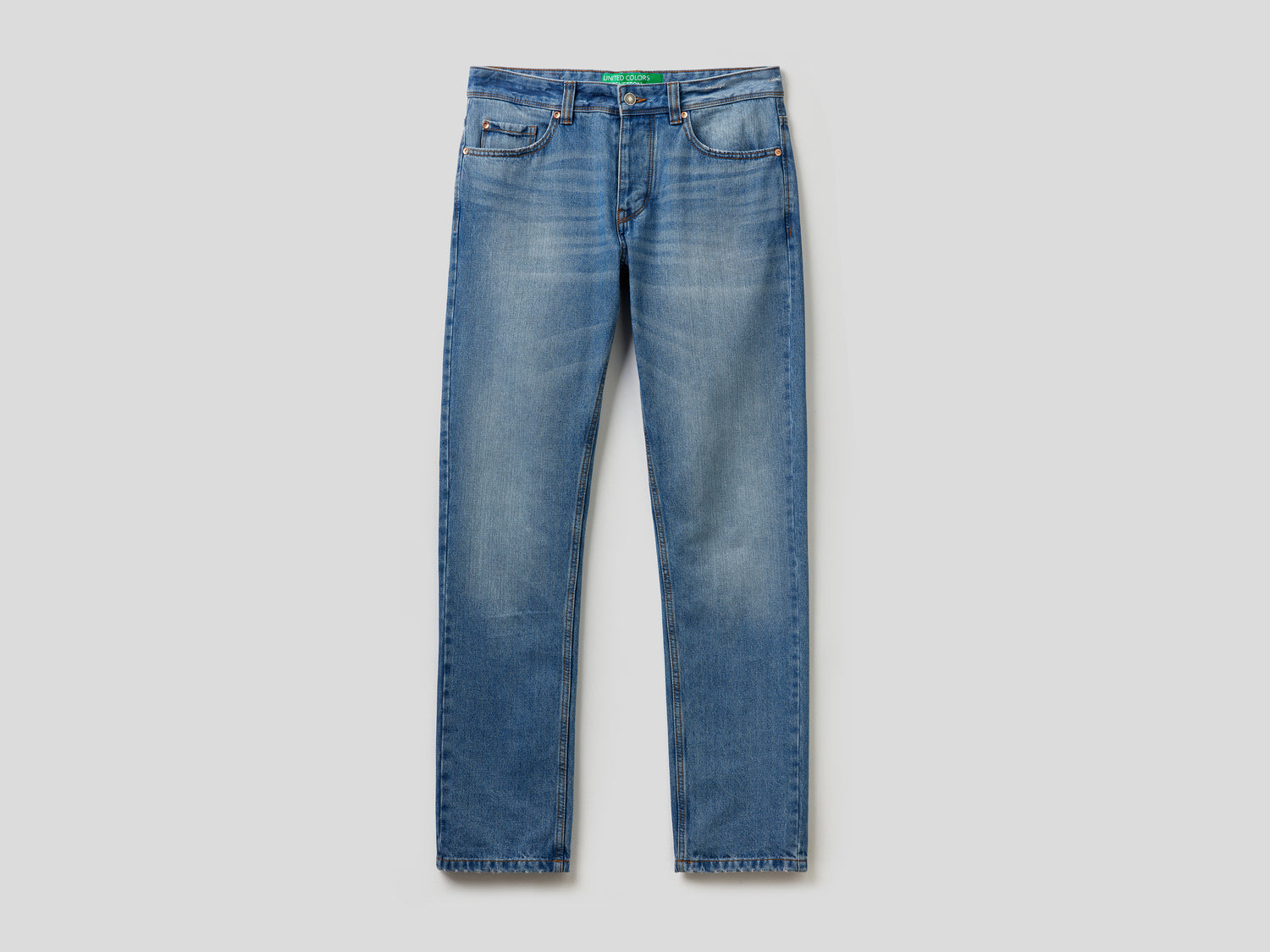 Jeans straight leg 100% cotone da uomo azzurro | Benetton Outlet