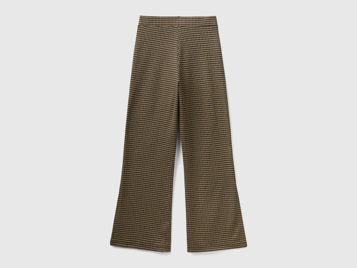 Flared jacquard trousers