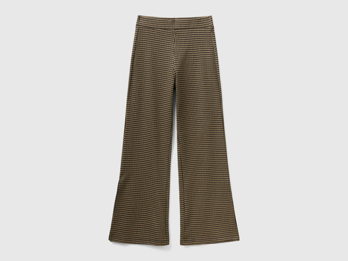 Flared jacquard trousers