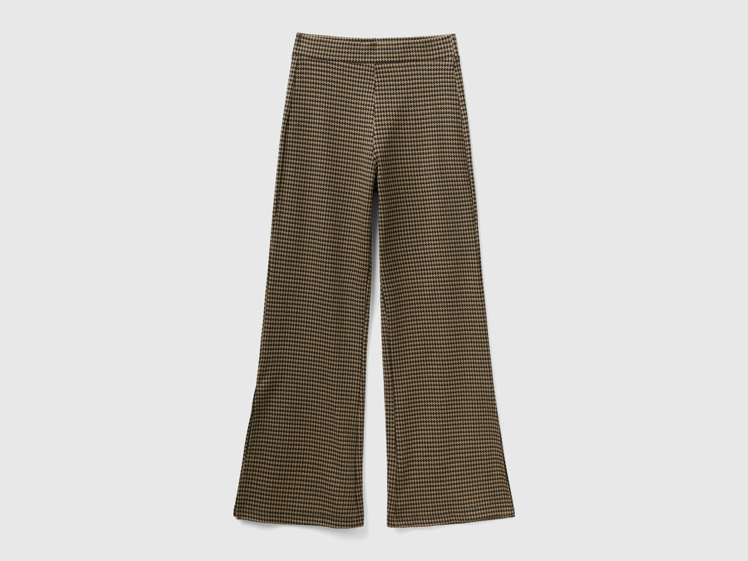 Pantaloni jacquard a zampa da donna beige | Benetton Outlet