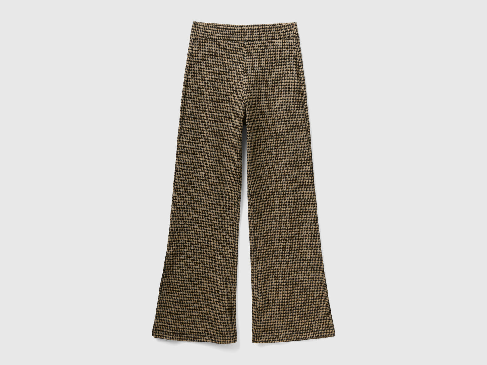Flared jacquard trousers da donna beige | Benetton Outlet