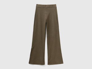 Flared jacquard trousers