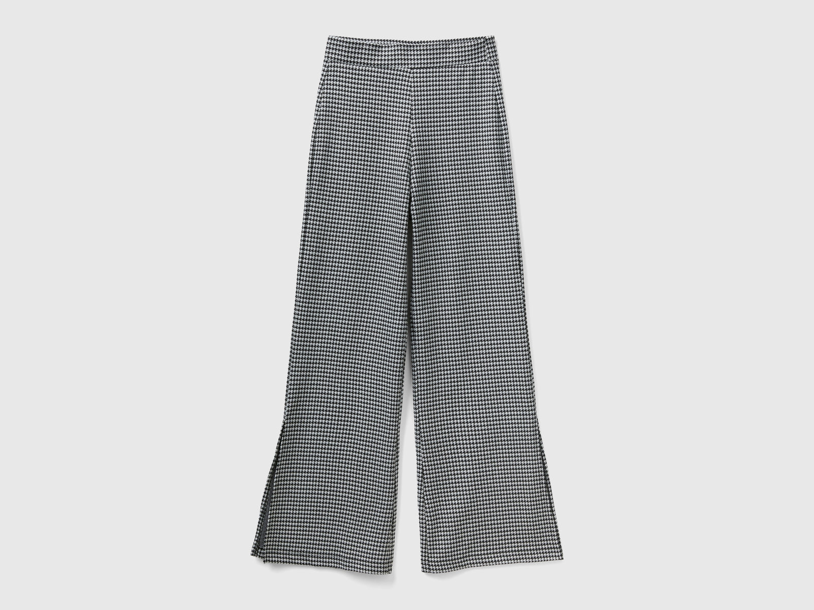 Pantaloni jacquard a zampa da donna nero | Benetton Outlet