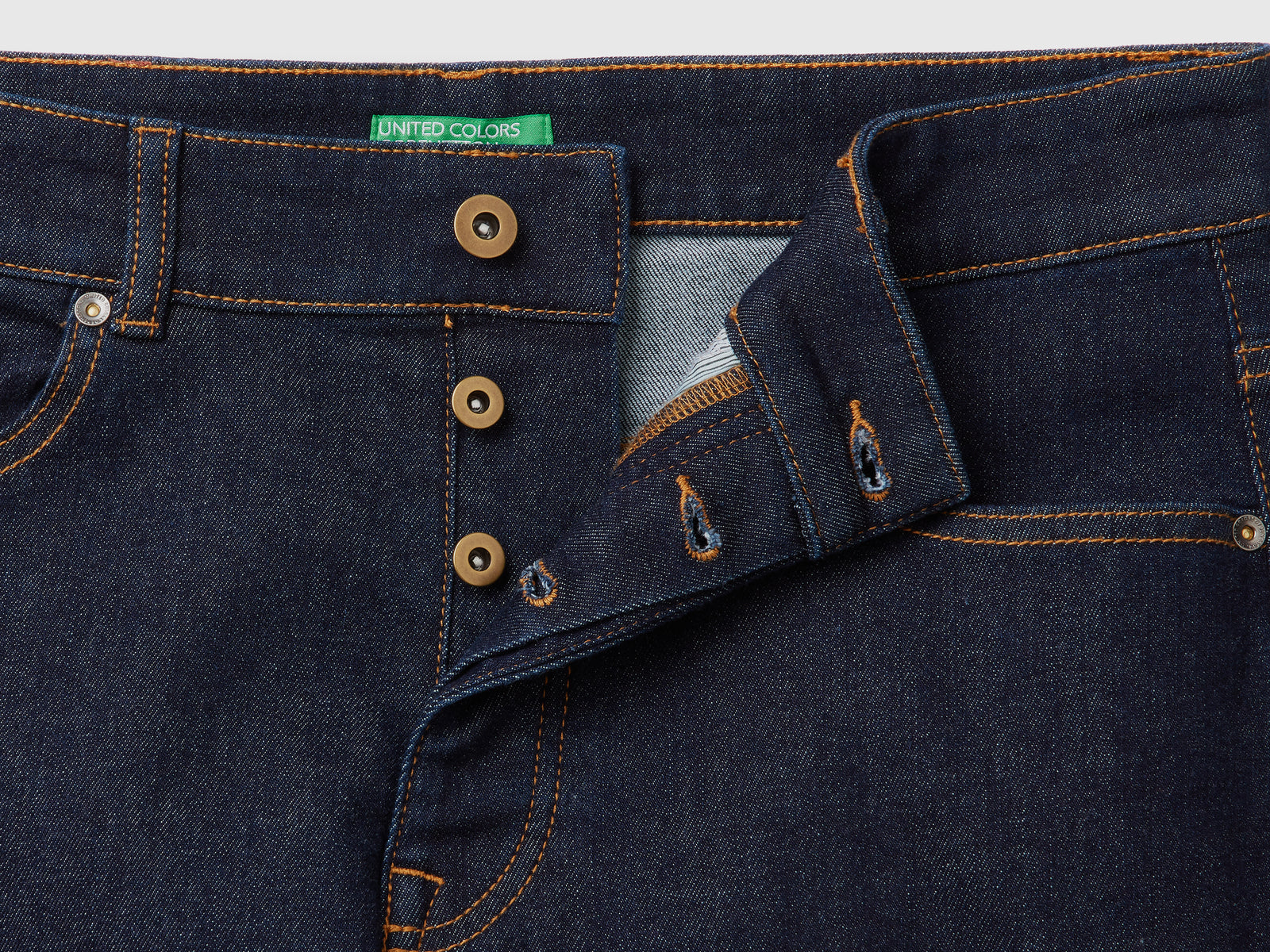 Slim fit five pocket jeans da uomo blu scuro 3 | Benetton Outlet