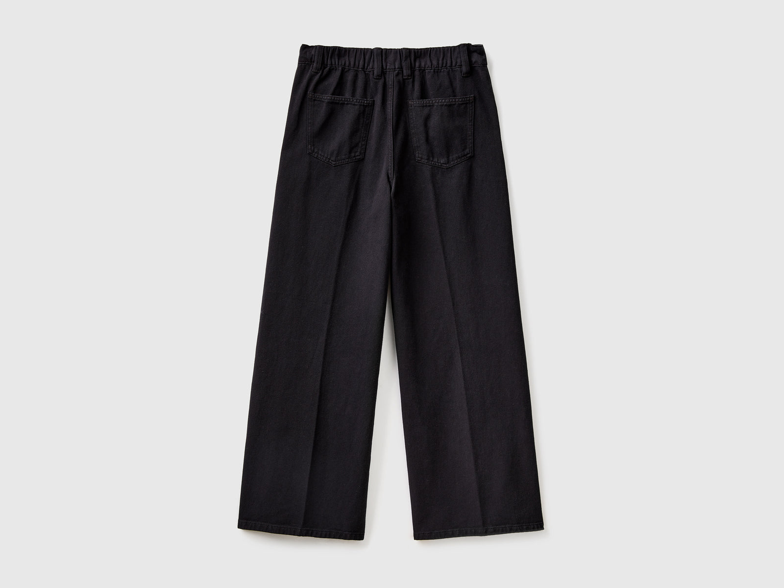 Pantaloni a vita alta con gamba ampia da donna nero 2 | Benetton Outlet