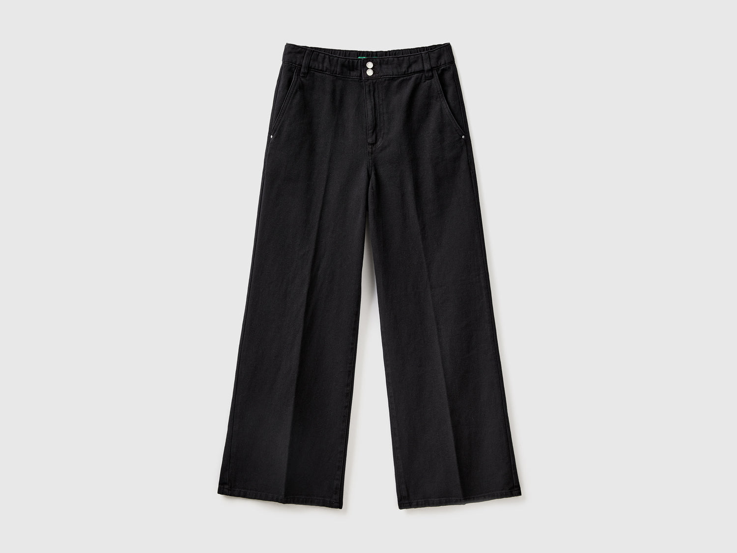 Pantaloni a vita alta con gamba ampia da donna nero | Benetton Outlet