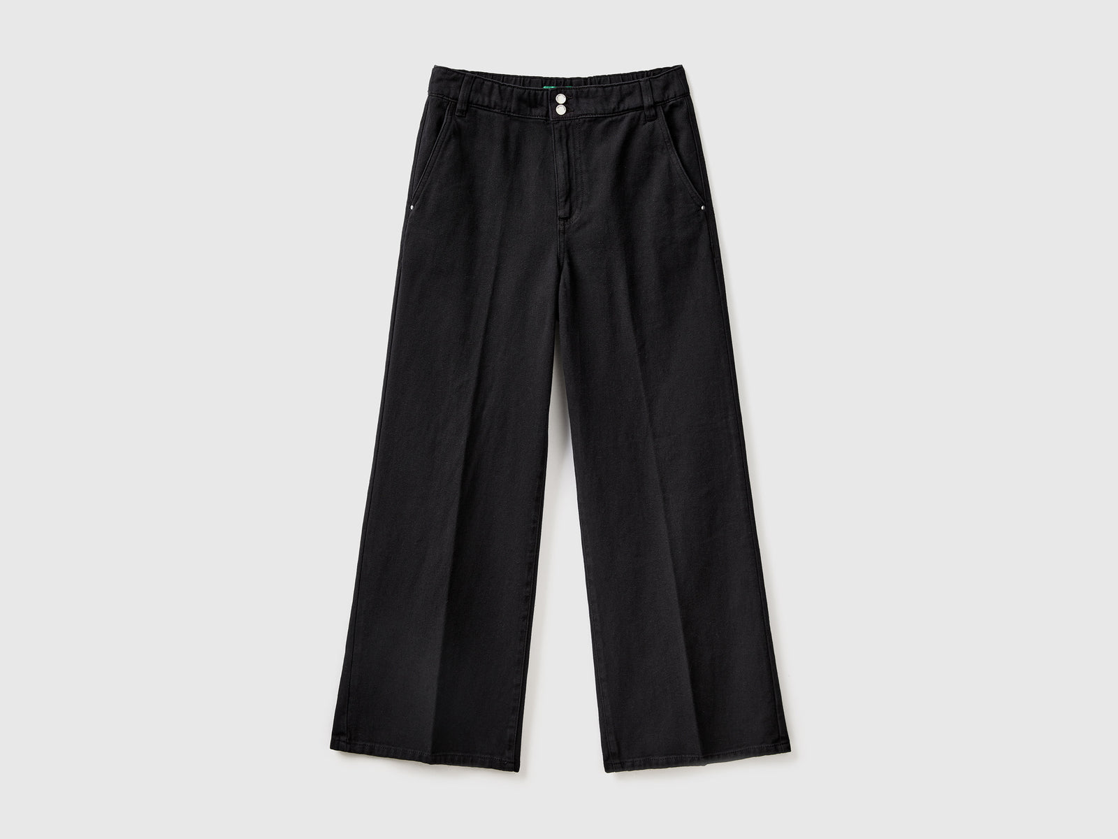 Pantaloni a vita alta con gamba ampia da donna nero | Benetton Outlet