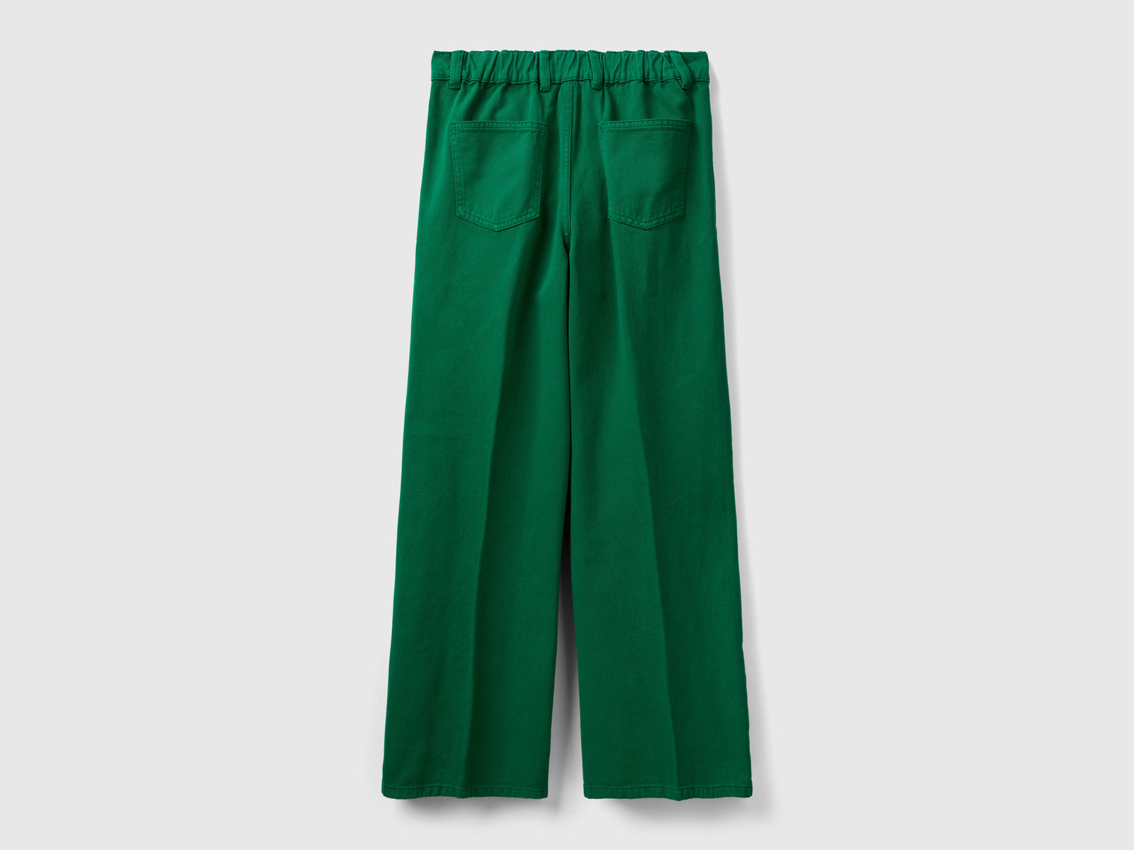 Pantaloni a vita alta con gamba ampia da donna verde 2 | Benetton Outlet