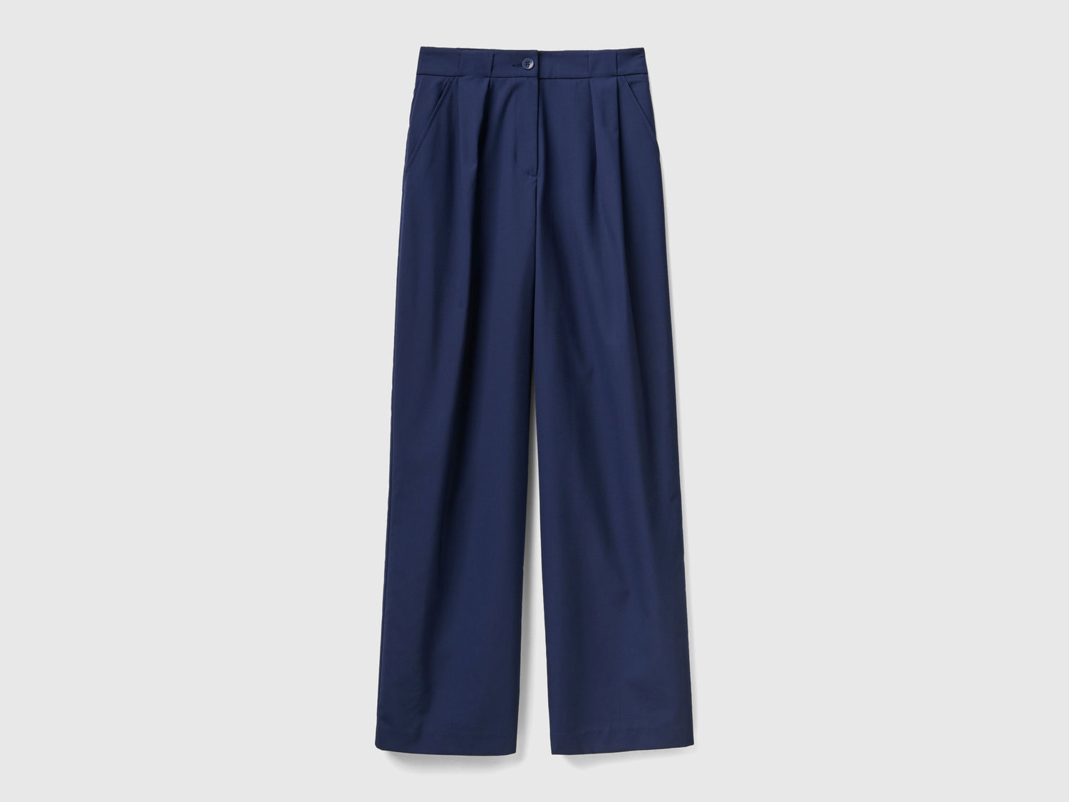 Pantaloni a vita alta da donna blu scuro | Benetton Outlet