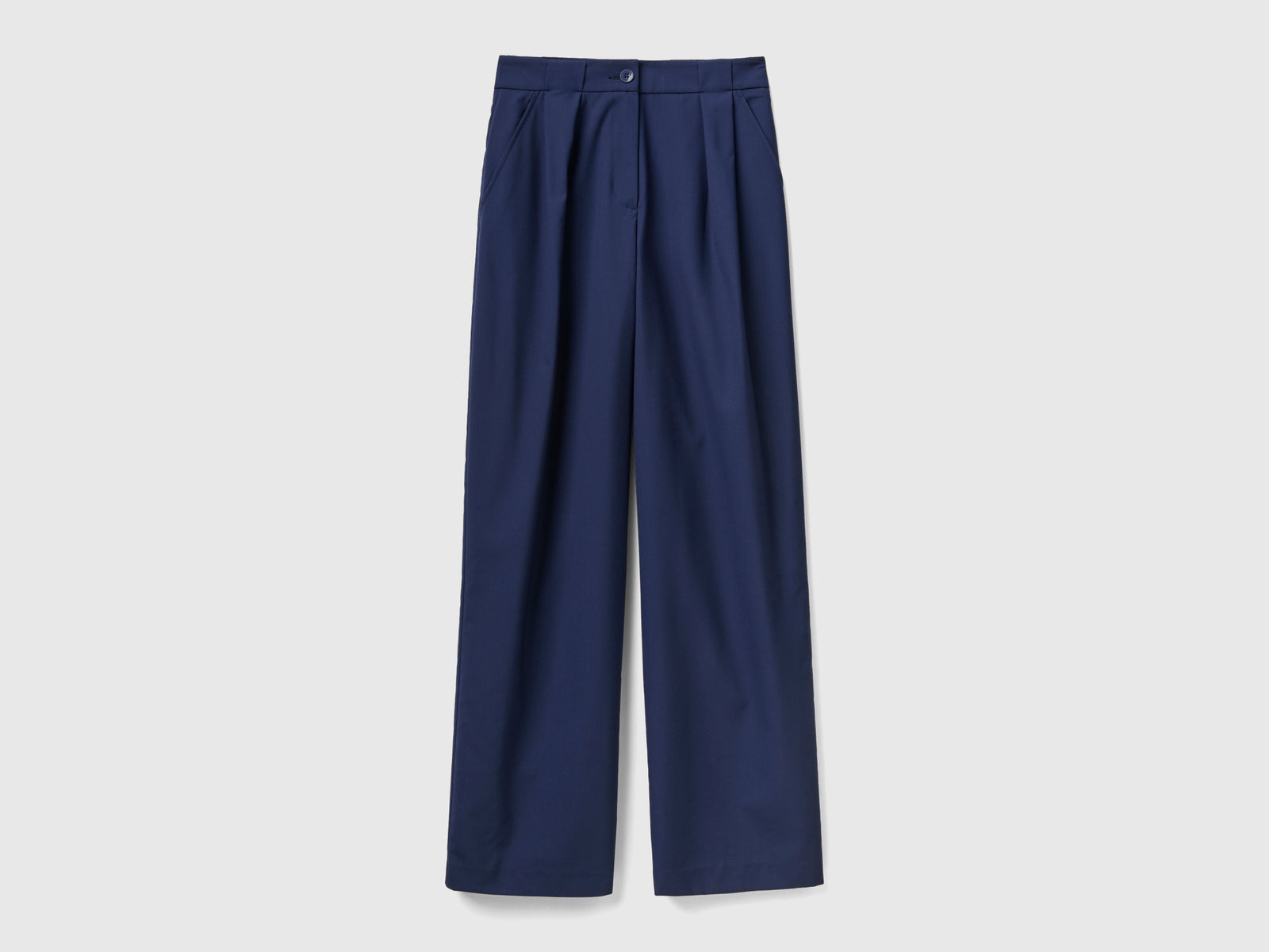 Pantaloni a vita alta da donna blu scuro | Benetton Outlet