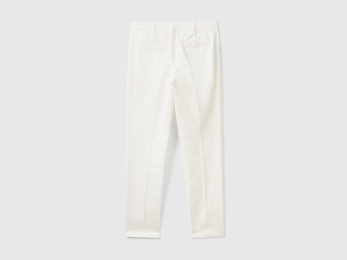 Chino slim fit in cotone panna