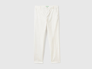 Chino slim fit in cotone panna