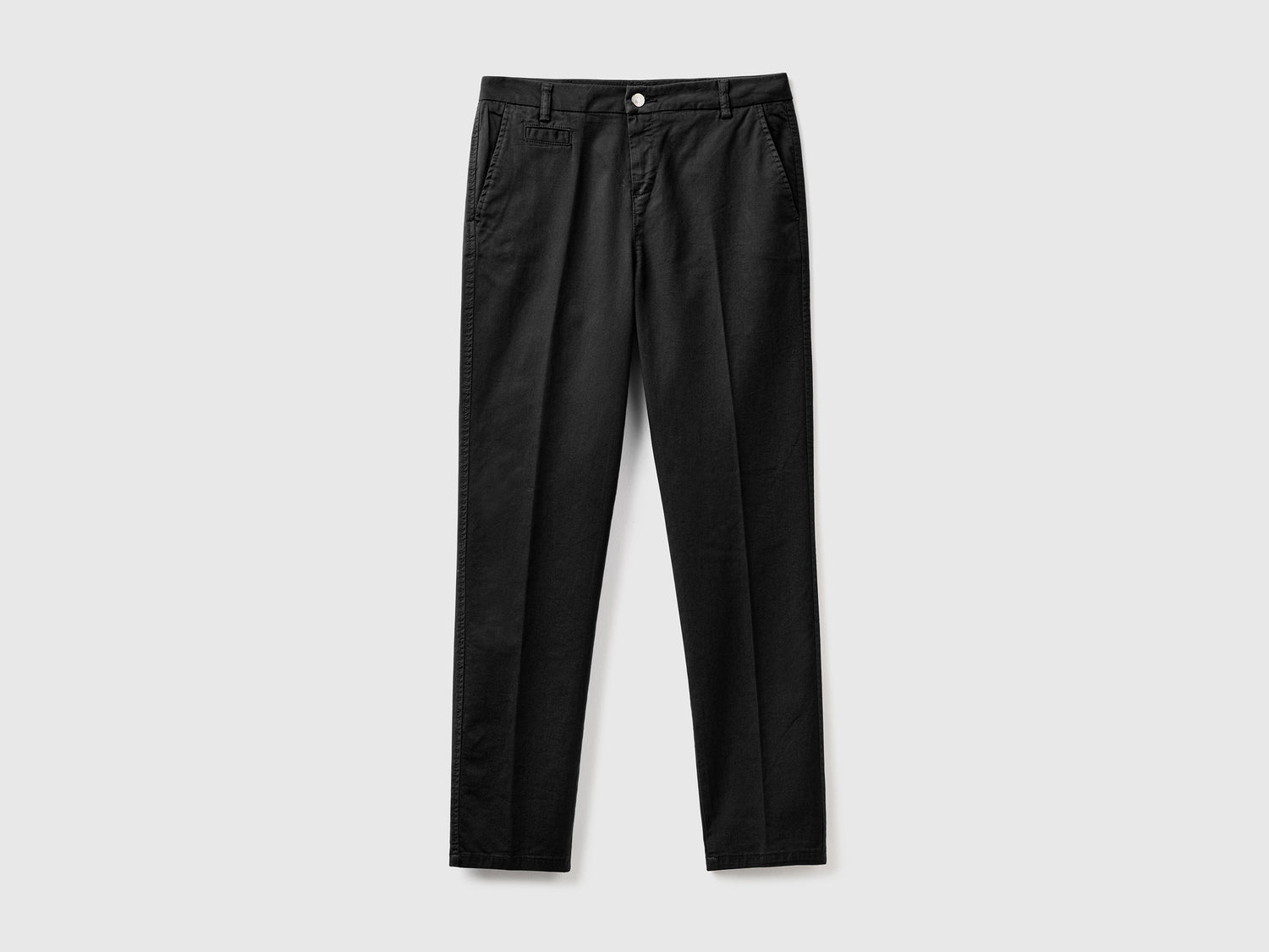 Chino slim fit in cotone da donna nero | Benetton Outlet