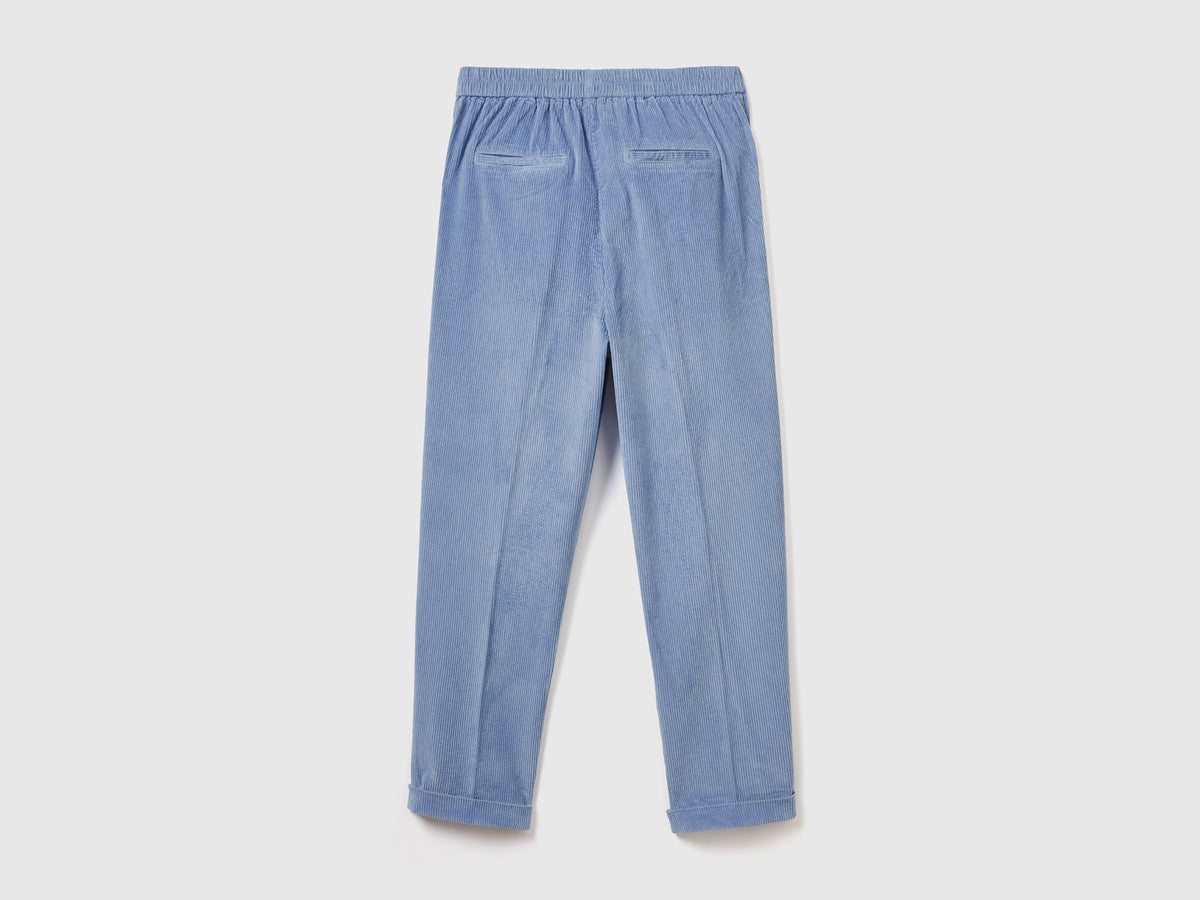 Chino in velluto con vita elasticizzata