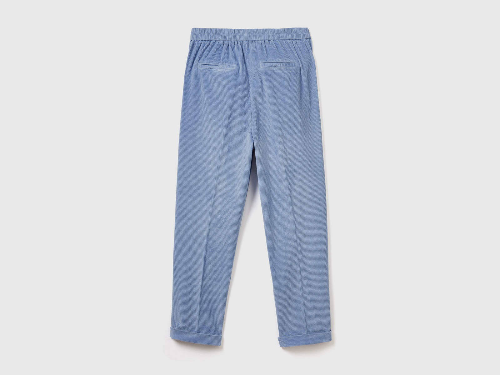 Chino in velluto con vita elasticizzata da donna azzurro 2 | Benetton Outlet