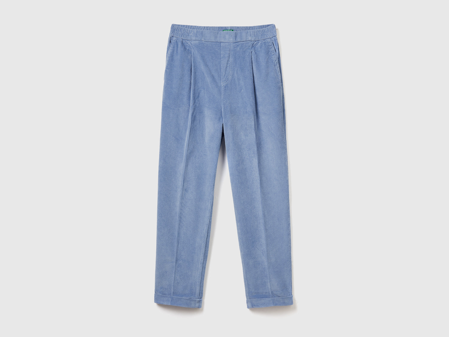 Chino in velluto con vita elasticizzata da donna azzurro | Benetton Outlet