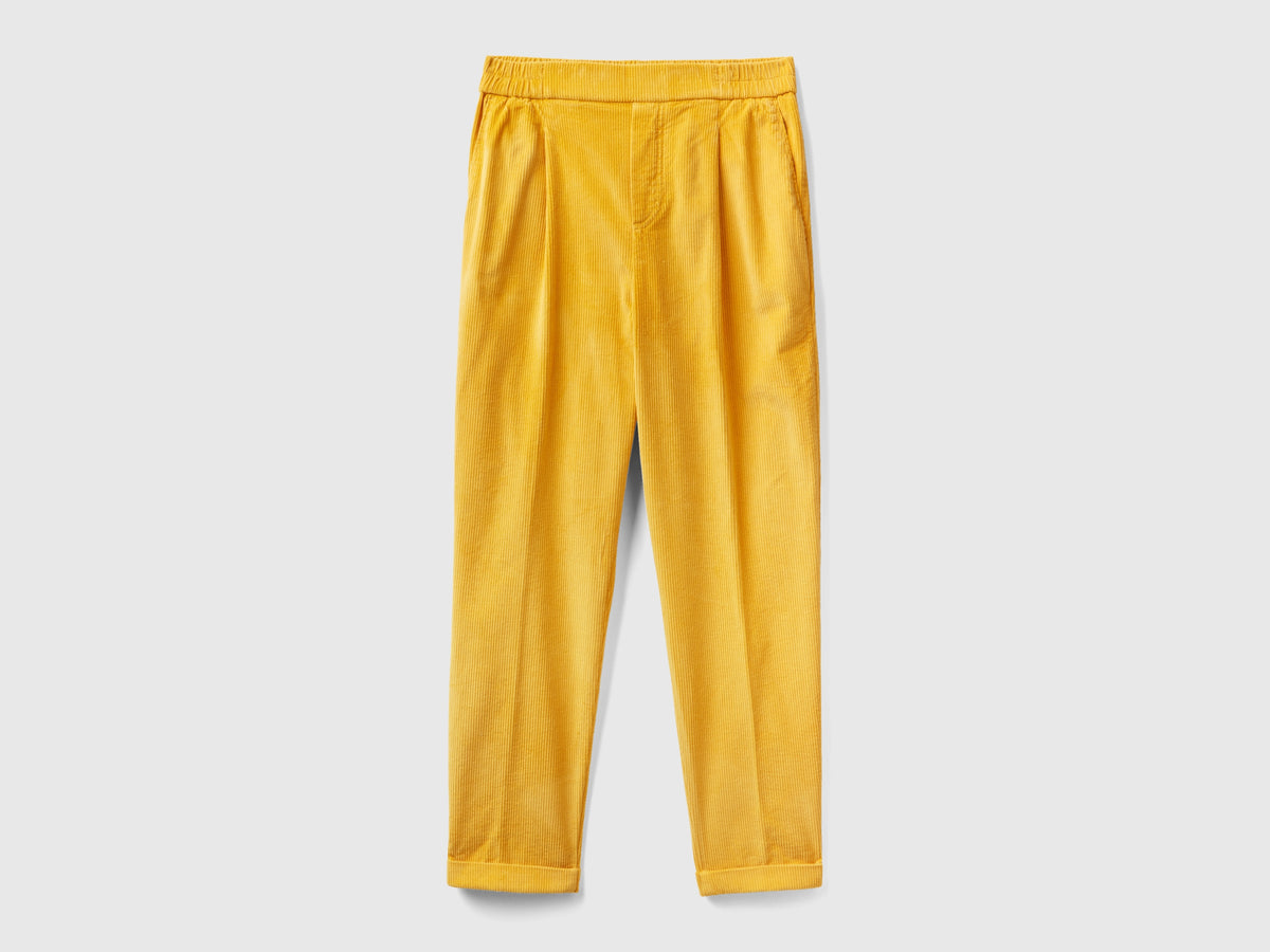 Pantalones chinos de terciopelo con cintura elástica