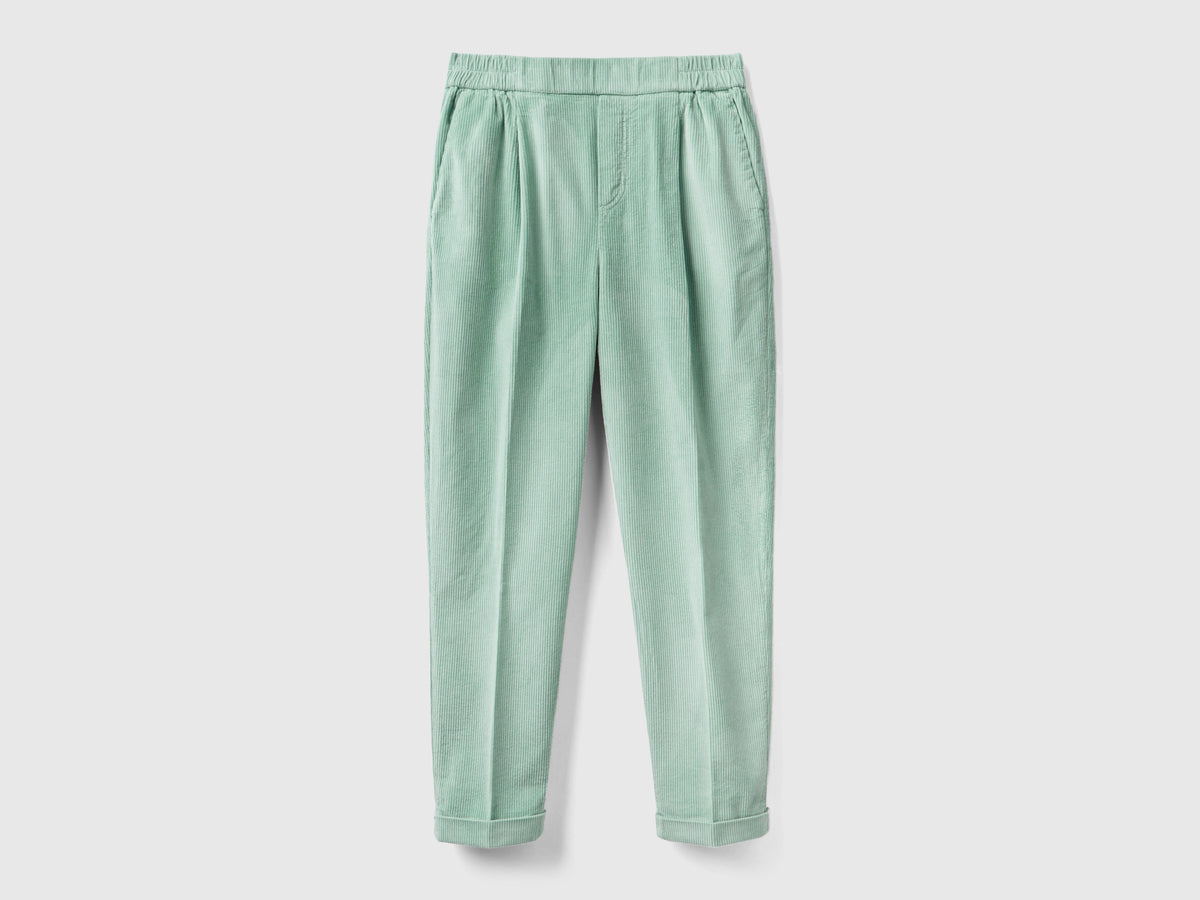 Pantalones chinos de terciopelo con cintura elástica