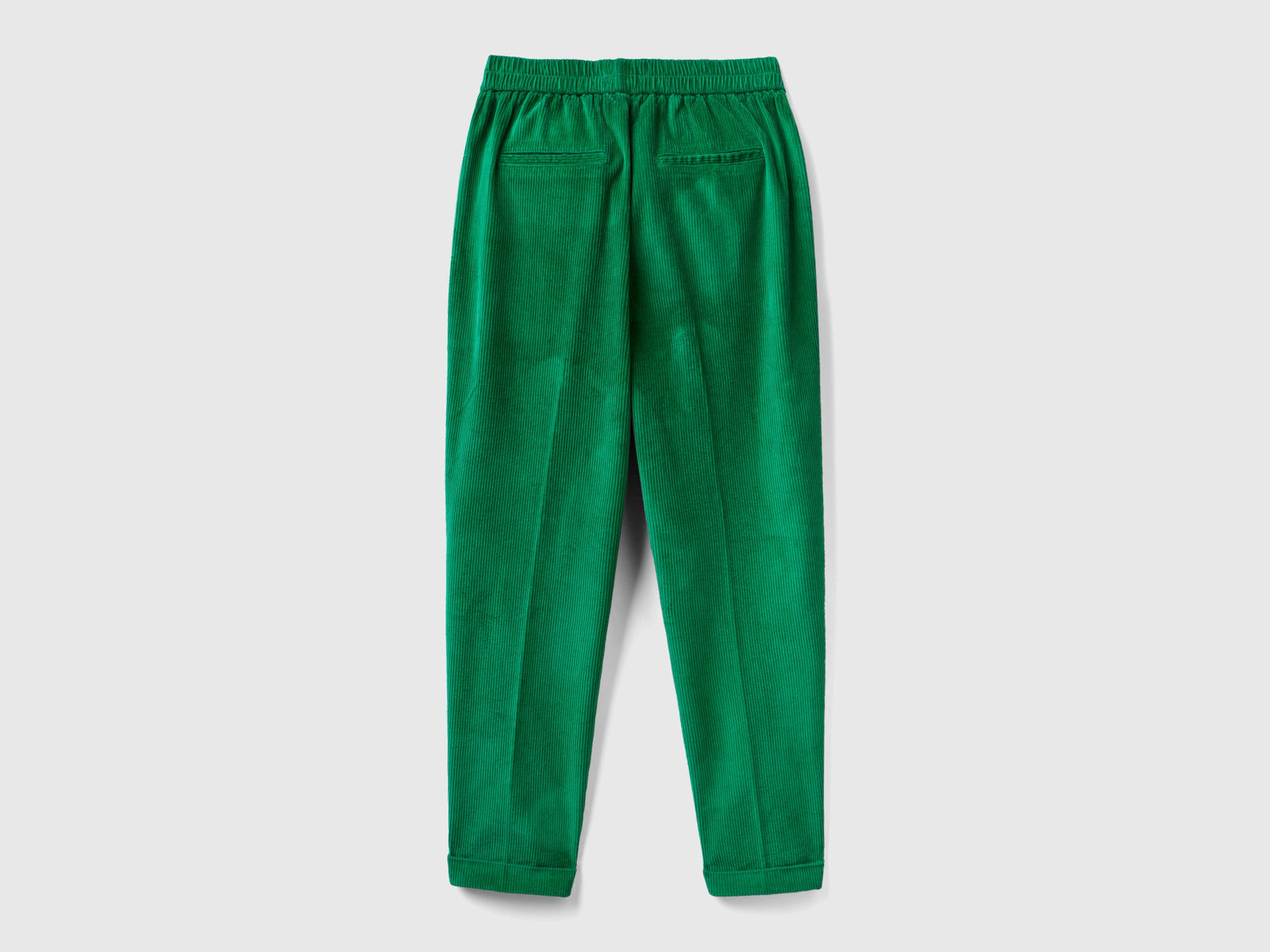 Pantalones chinos de terciopelo con cintura elástica da donna verde 2 | Benetton Outlet