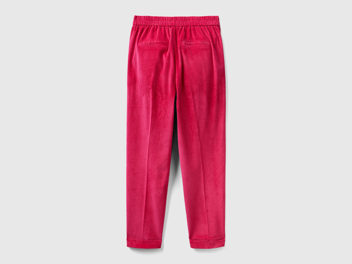 Pantalones chinos de terciopelo con cintura elástica