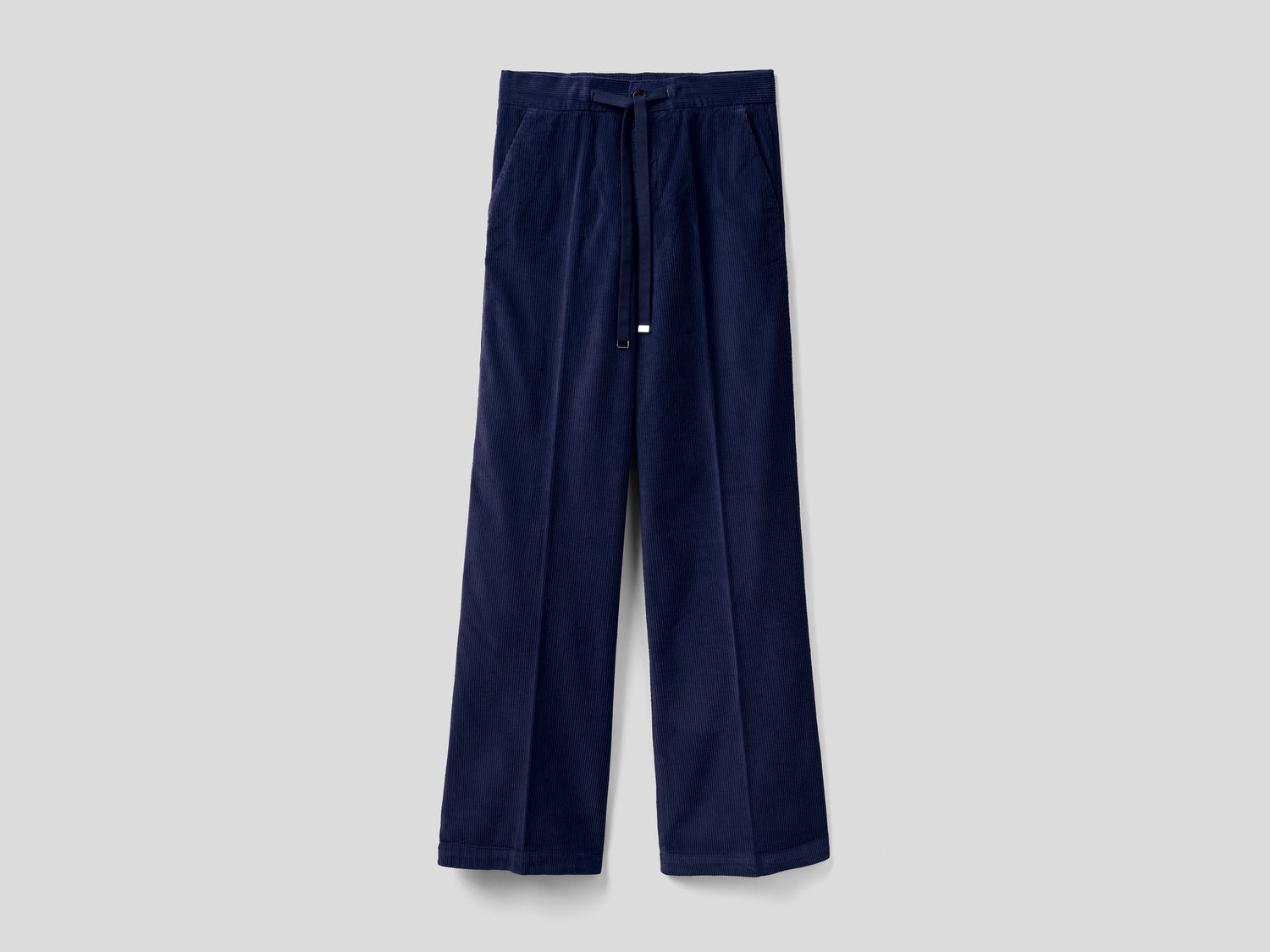 Pantaloni ampi in velluto da donna blu scuro | Benetton Outlet