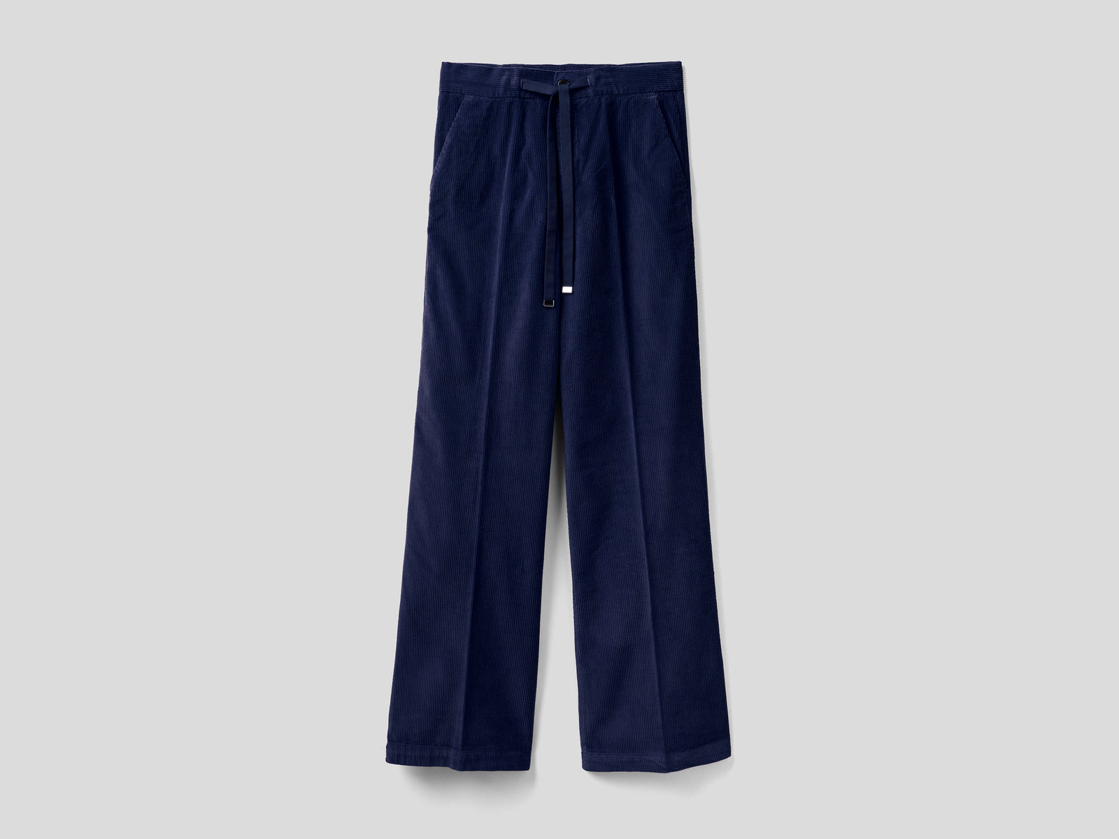 Pantalones anchos de terciopelo da donna blu scuro | Benetton Outlet