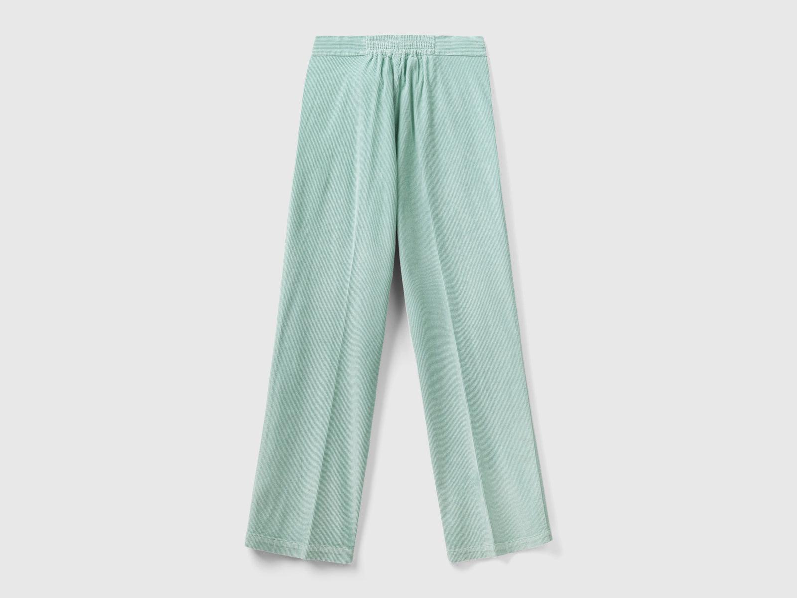Pantalones anchos de terciopelo da donna verde acqua 2 | Benetton Outlet