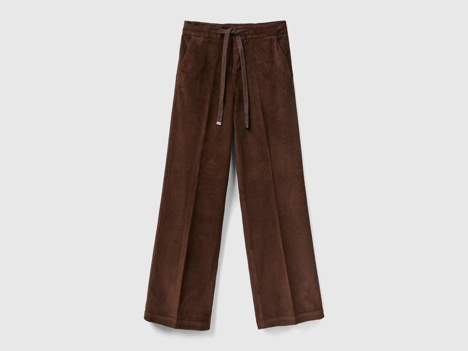 Pantalones anchos de terciopelo da donna marrone scuro | Benetton Outlet