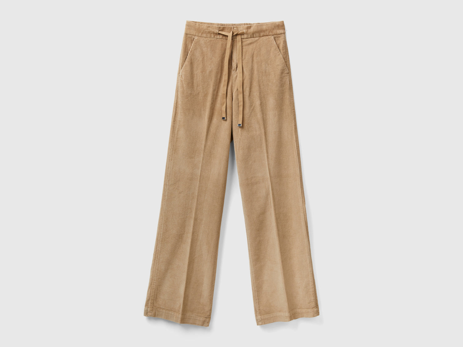 Wide velvet trousers da donna cammello | Benetton Outlet