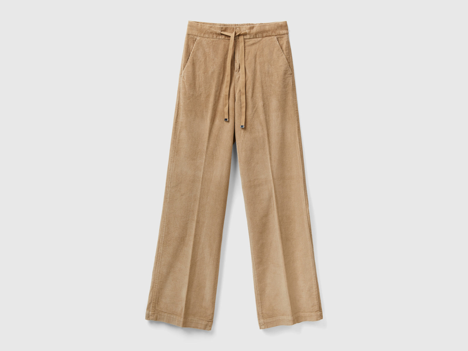 Wide velvet trousers da donna cammello | Benetton Outlet
