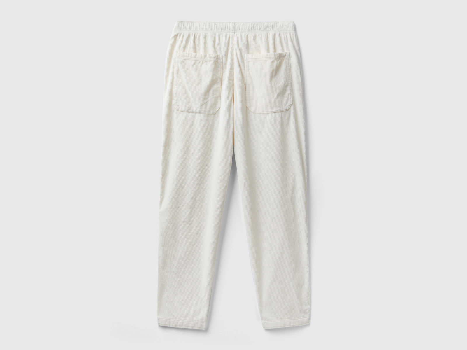 Joggers de terciopelo con cordón da uomo bianco panna 2 | Benetton Outlet