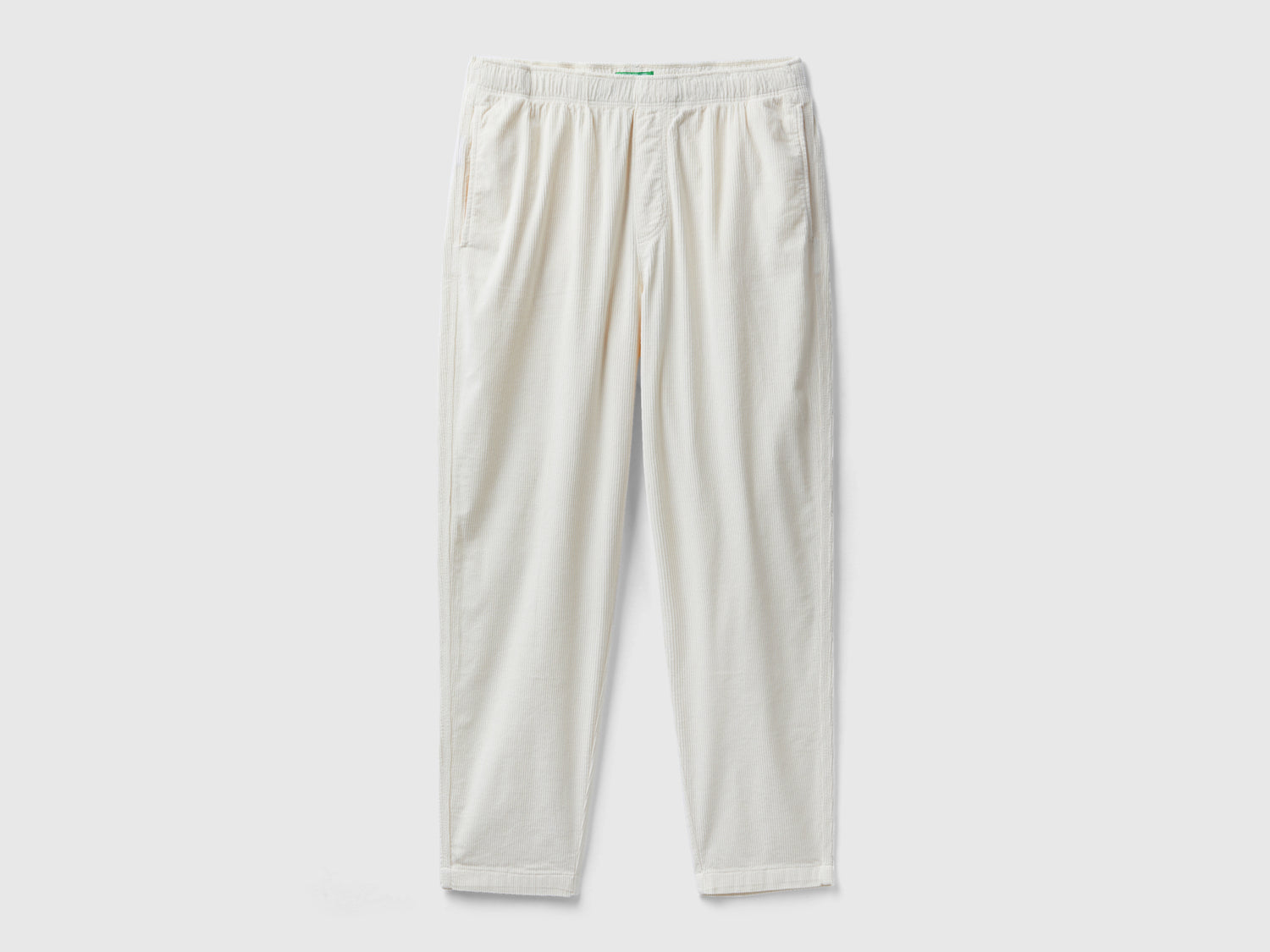 Joggers de terciopelo con cordón da uomo bianco panna | Benetton Outlet