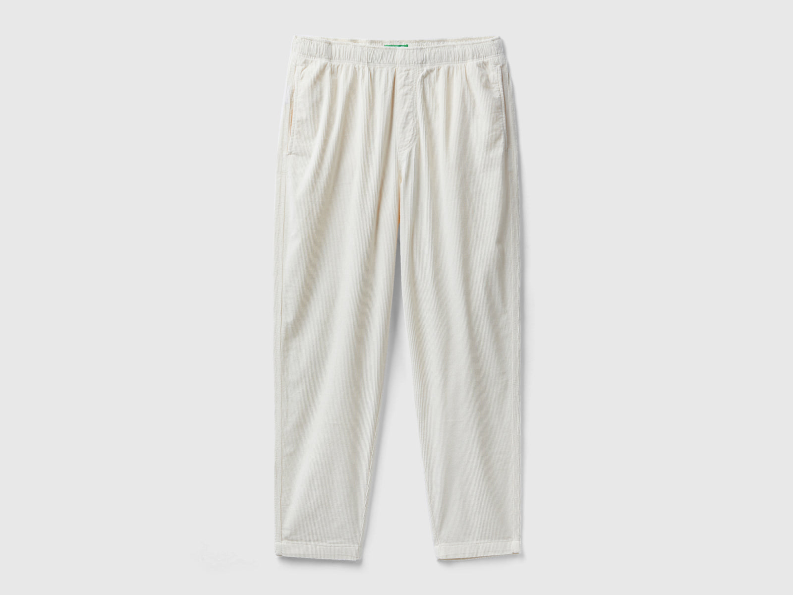 Joggers de terciopelo con cordón da uomo bianco panna | Benetton Outlet