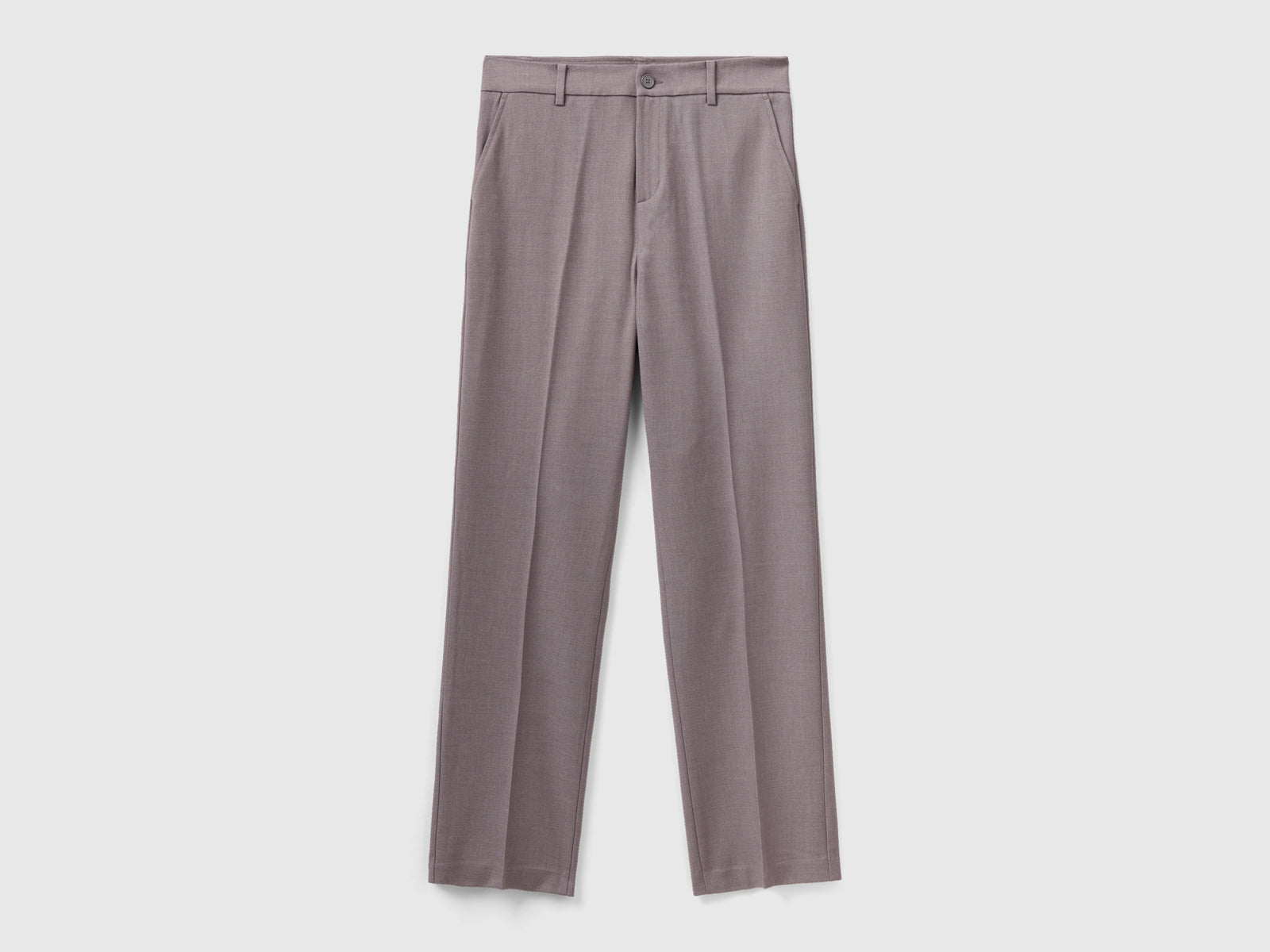 Pantalones de franela cálidos da donna grigio | Benetton Outlet