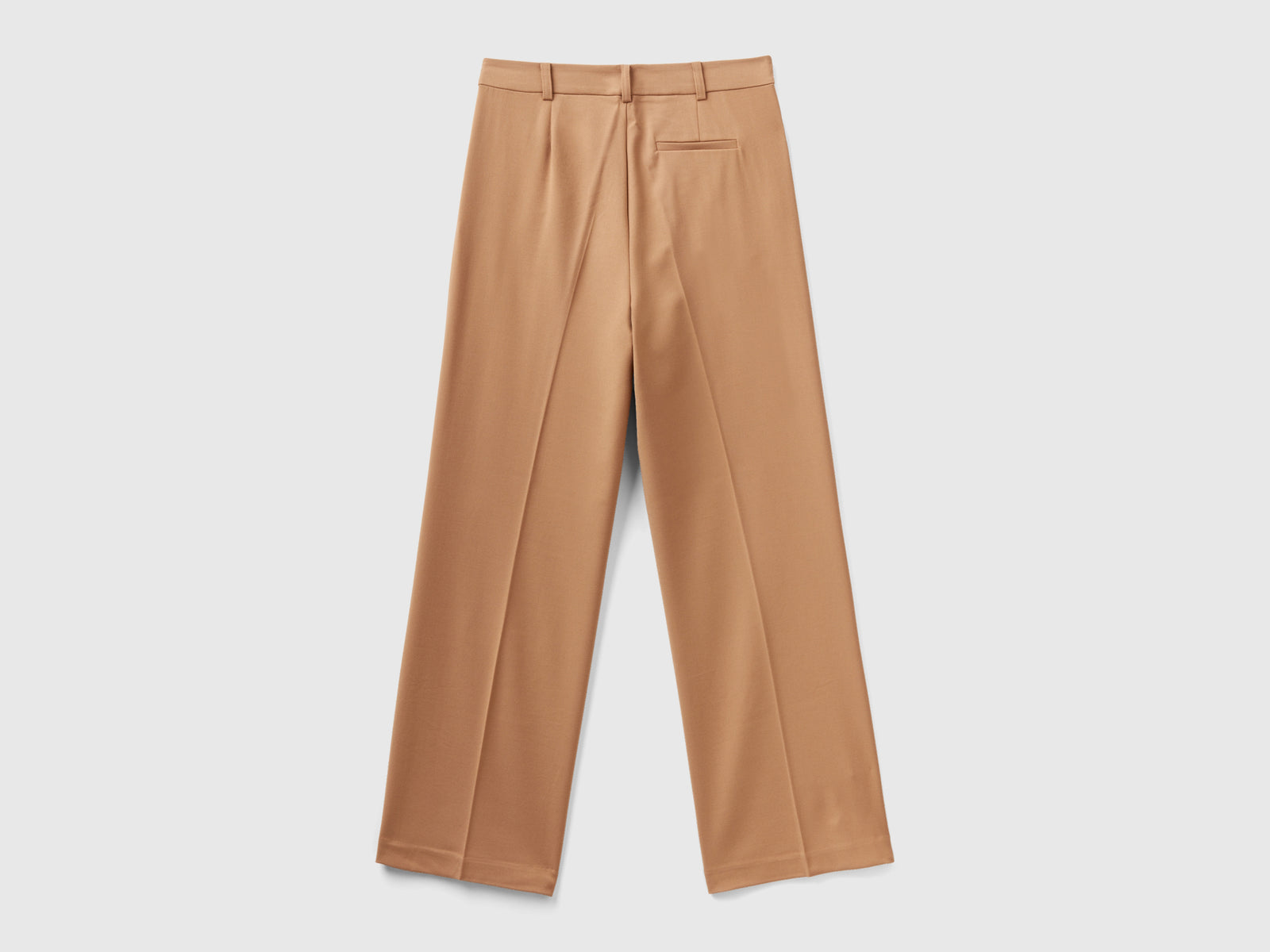Pantalones anchos de franela da donna cammello 2 | Benetton Outlet