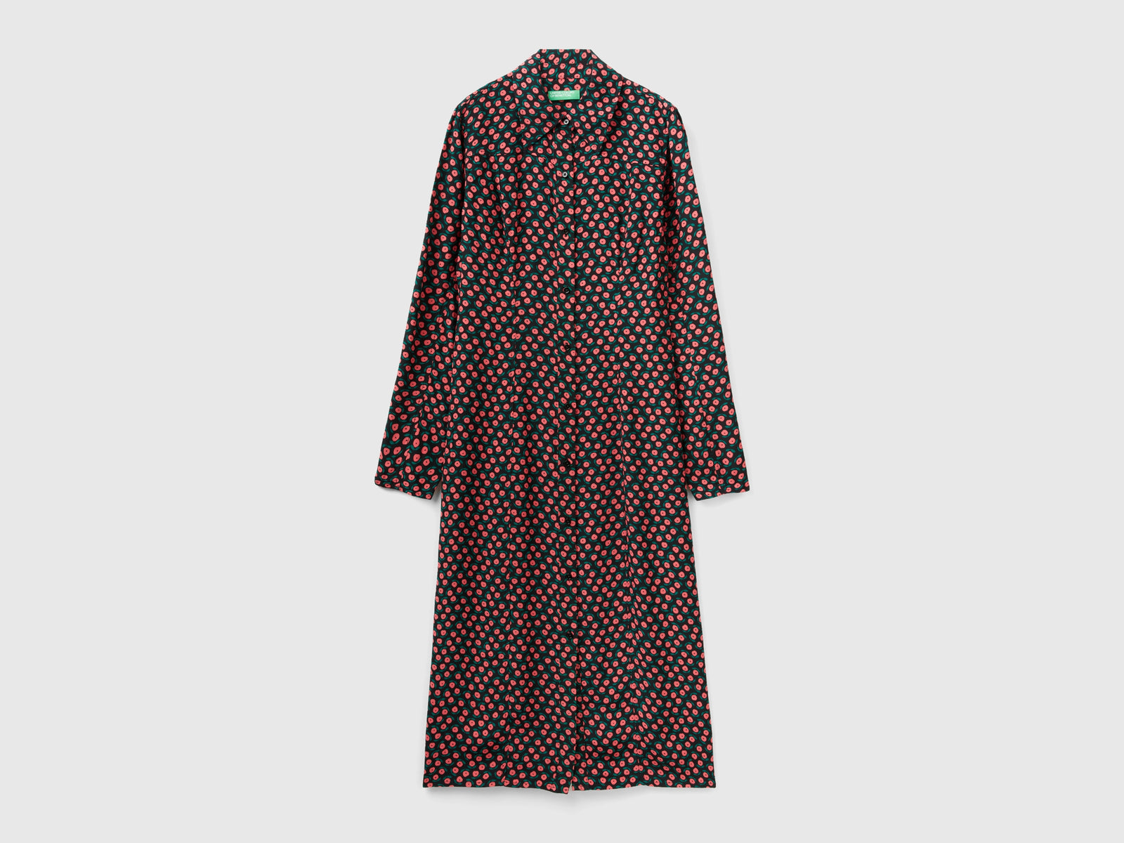 Chemisier in satin a fiori da donna nero | Benetton Outlet