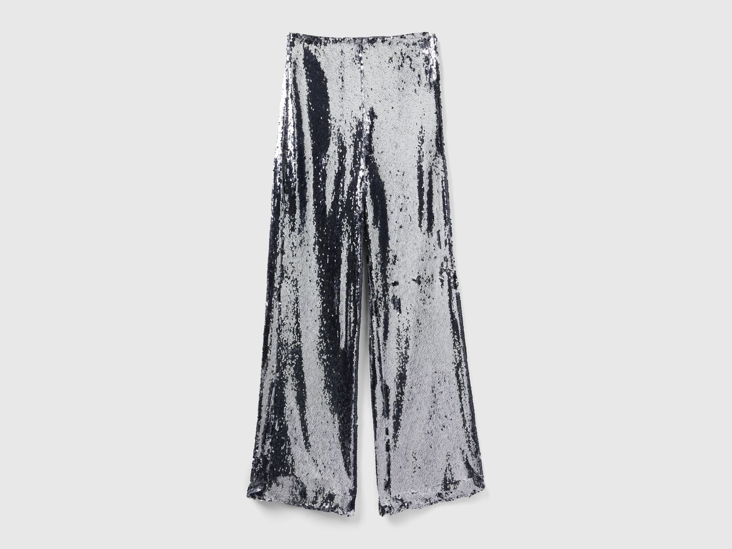 Pantaloni con paillettes da donna argento | Benetton Outlet