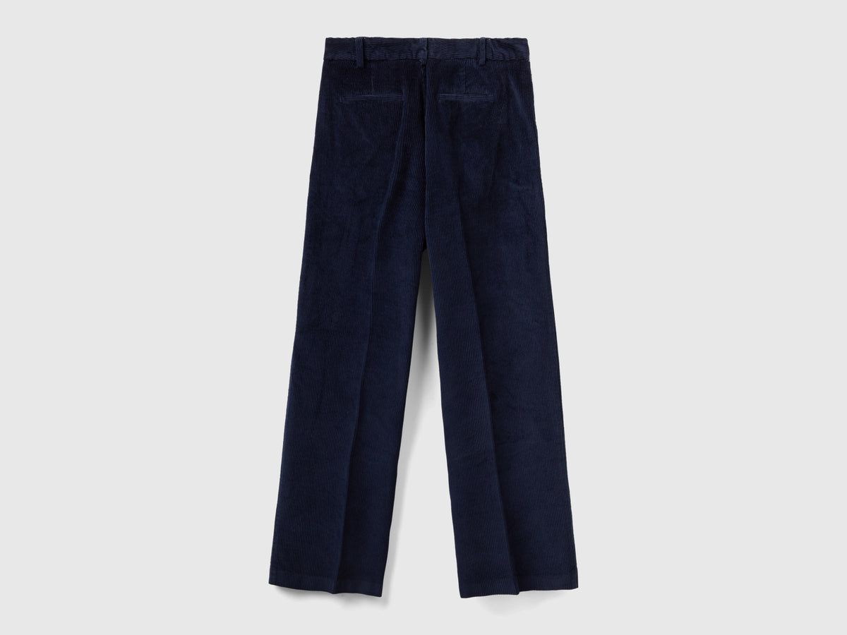 Corduroy straight trousers