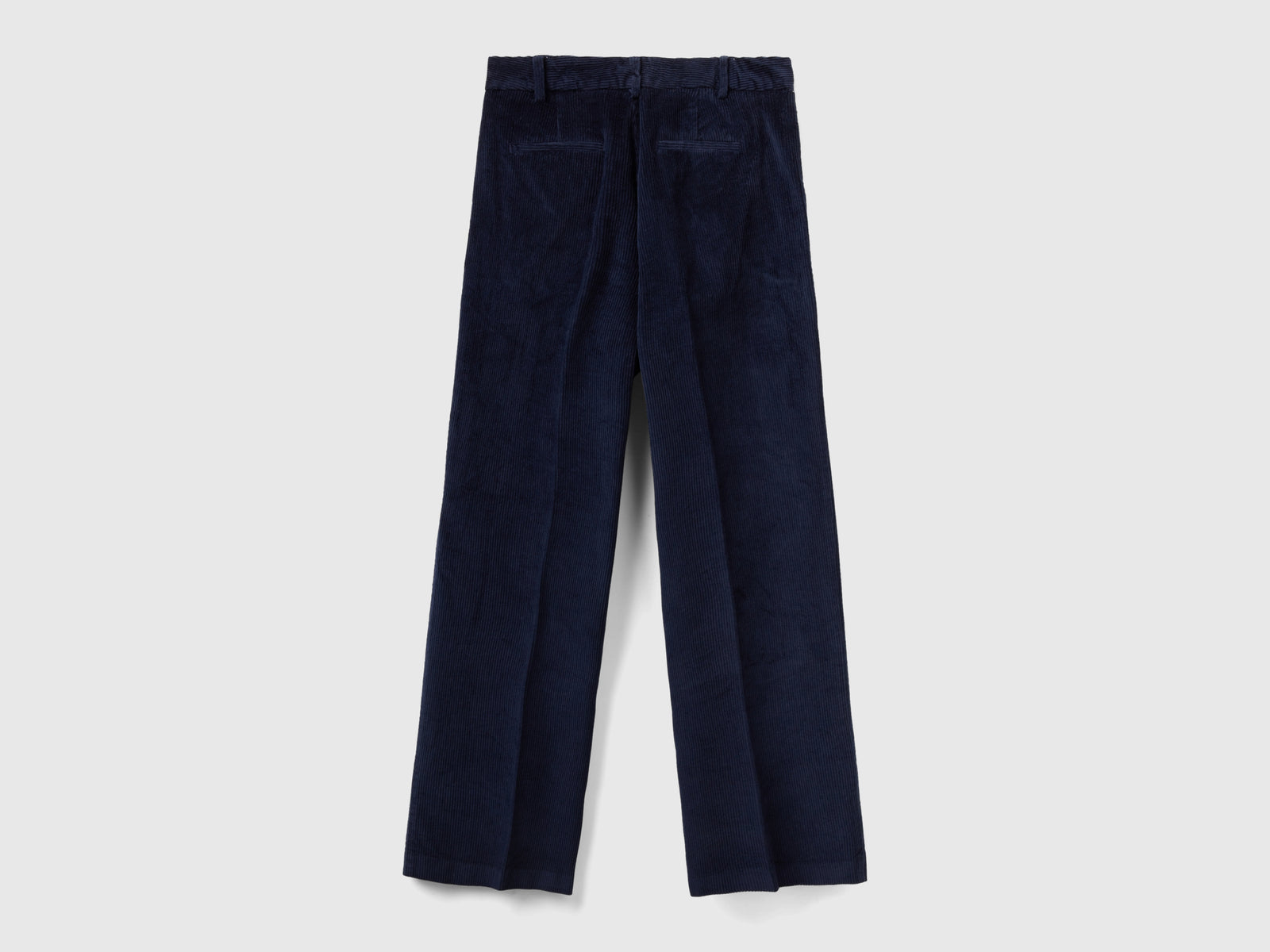Corduroy straight trousers da donna blu scuro 2 | Benetton Outlet