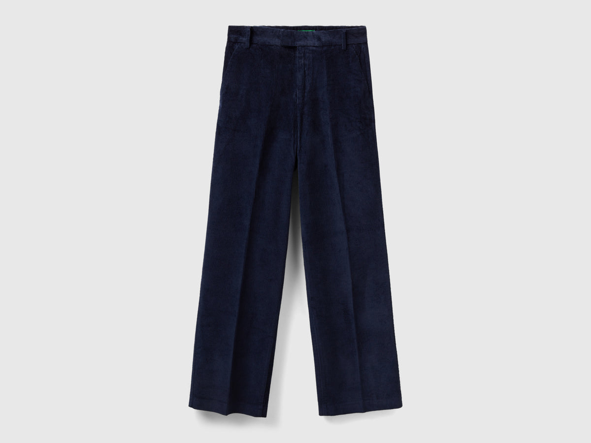 Corduroy straight trousers