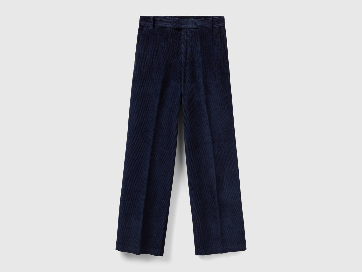 Pantaloni straight in velluto a coste da donna blu scuro | Benetton Outlet
