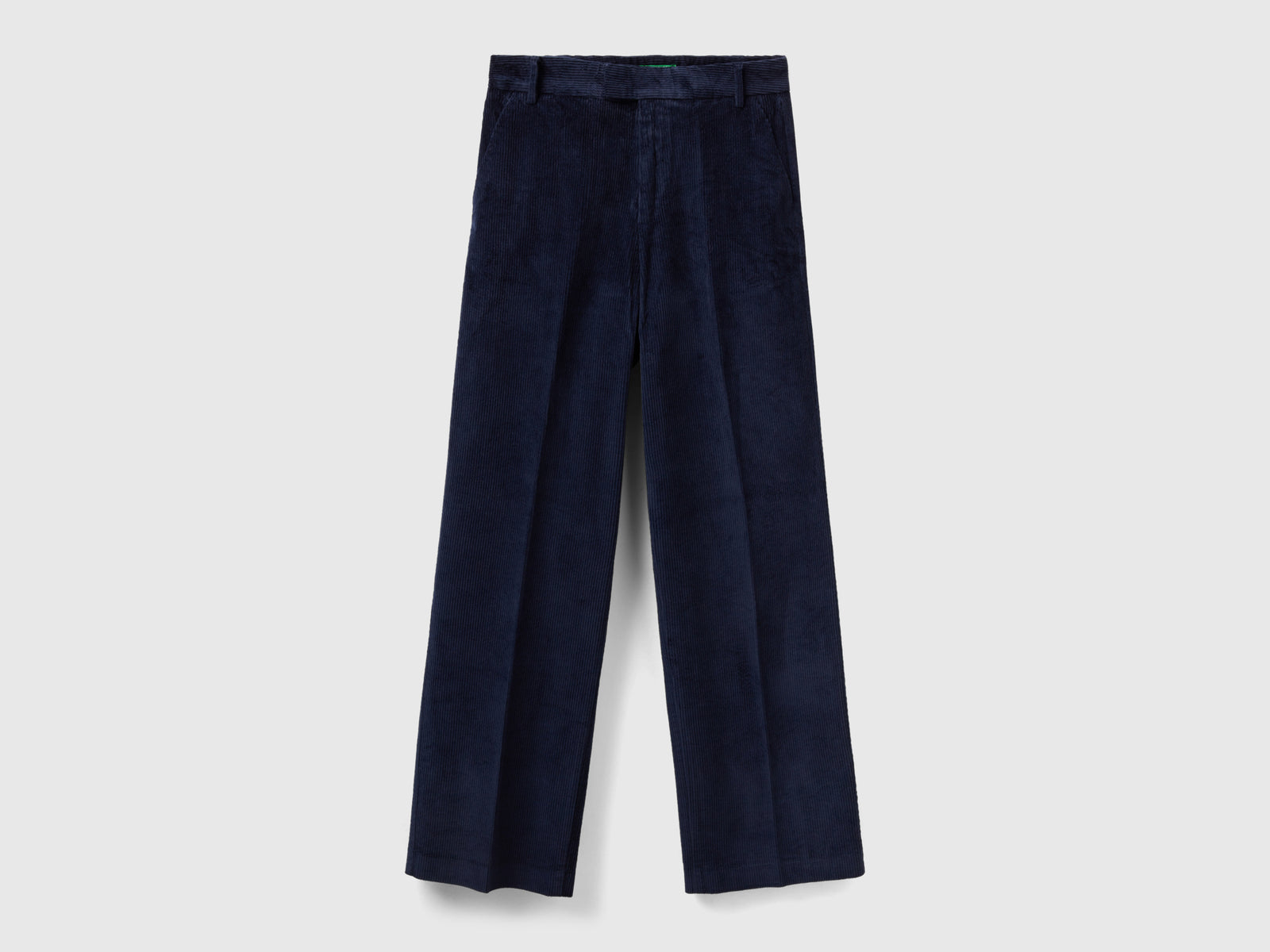 Corduroy straight trousers da donna blu scuro | Benetton Outlet
