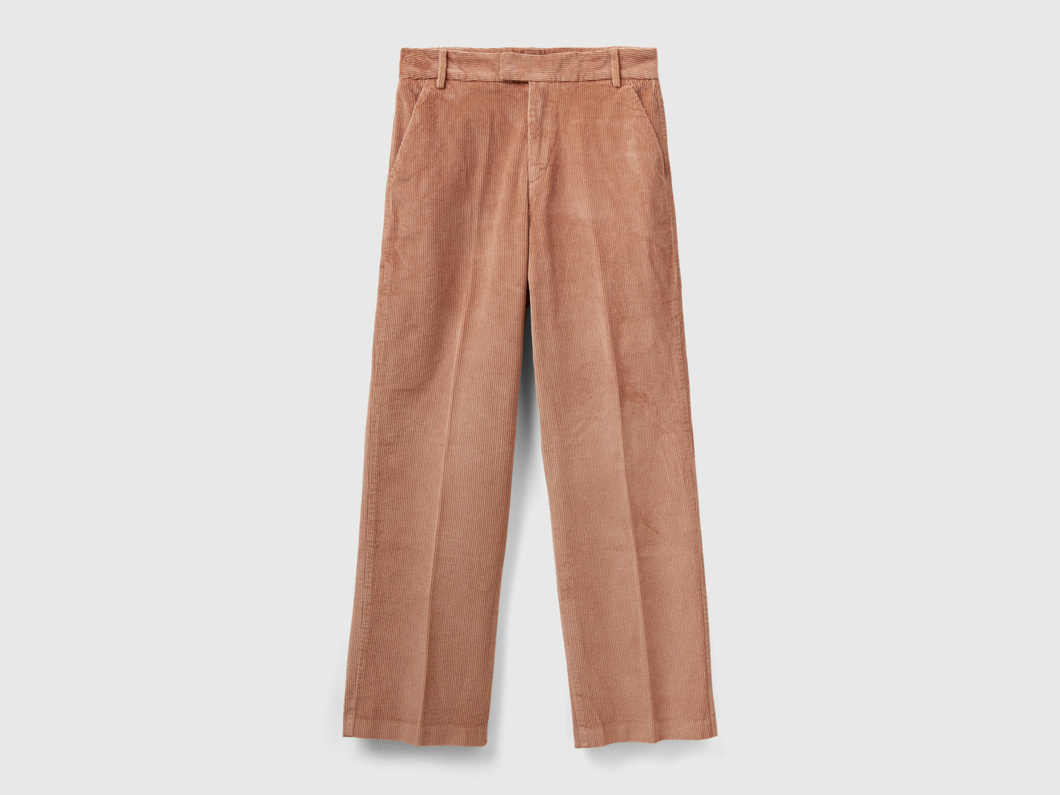 Pantaloni straight in velluto a coste da donna cammello | Benetton Outlet